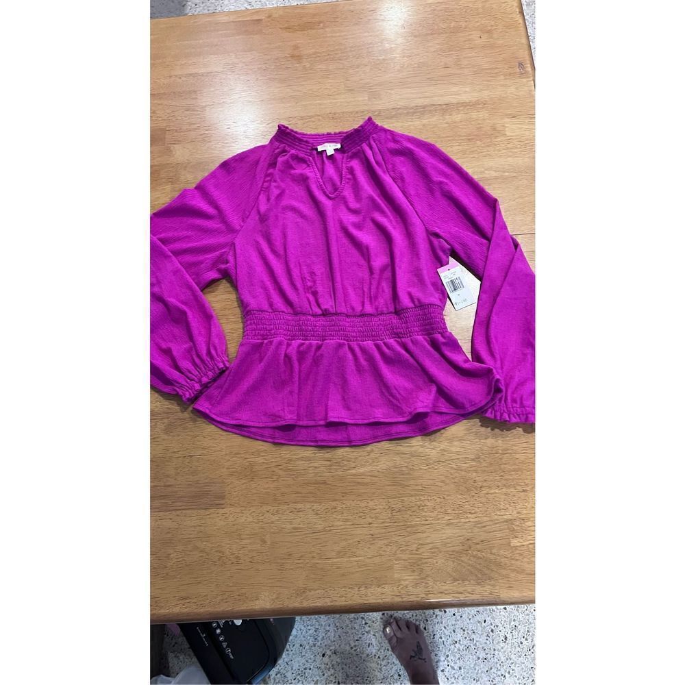 Riley & Rae Pink Fuchsia Gauze Blouse Shirt Top Size M New P1-140